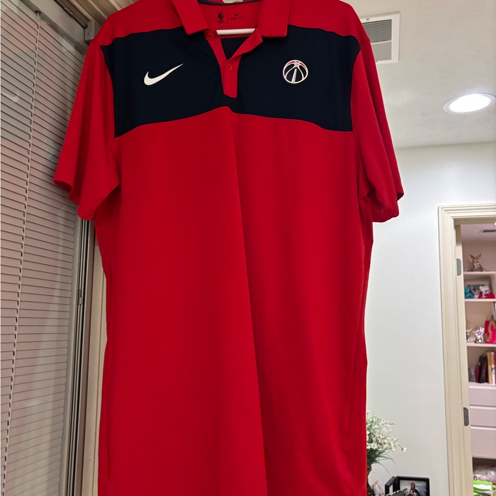 Nike Men's Red and Black Polo Shirt
